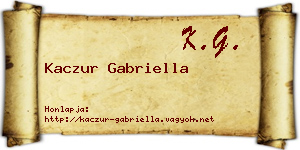 Kaczur Gabriella névjegykártya